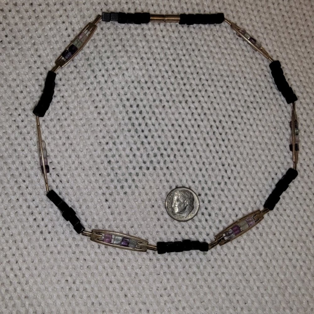 Vintage Cube Beaded Necklace